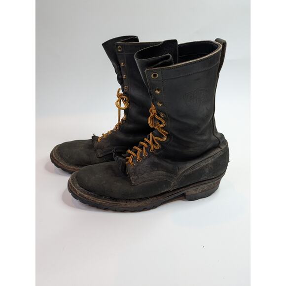 (READY FOR REBUILD) WHITE'S 11 INCH BLACK LEATHER BOOTS SMOKE JUMPER SIZE 13 C - Picture 1 of 13
